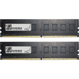 Das Bild zeigt zwei RAM-Module aus dem Arbeitsspeicher-Kit DIMM 16 GB DDR4-2666 (2x 8 GB) Dual-Kit. Die Module sind auf einer ebenen Fläche nebeneinander platziert und bieten einen klaren Blick auf die integrierten Schaltkreise und die Kontaktleisten, die für den Einbau in einen kompatiblen Speichersteckplatz eines Computers bestimmt sind. Dieses Bild wird typischerweise verwendet, um die genaue Bauform und das Design dieser spezifischen RAM-Module zu präsentieren und potenziellen Käufern beim Online-Einkauf oder zur Information zu dienen.