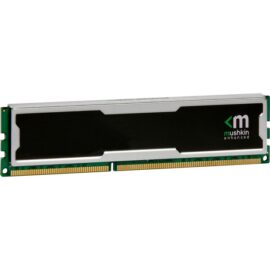 Das Bild zeigt einen DIMM (Dual In-line Memory Module) mit einer Kapazität von 2 GB des Typs DDR2-800. Dieser Arbeitsspeicher, ein Produkt von Mushkin mit der Bezeichnung 991761 Silverline Stiletto, wird für die Erweiterung oder den Austausch des Arbeitsspeichers in kompatiblen Computern verwendet, um deren Leistungsfähigkeit zu verbessern oder aufrechtzuerhalten.