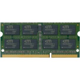 Das Bild zeigt ein SO-DIMM 4 GB DDR3-1600 Arbeitsspeichermodul der Asmushkin 992037 Essentials-Serie. Es dient dazu, das physische Aussehen, die Größe und die Bauform des Speichermoduls zu demonstrieren, einschließlich der Position der Speicherchips und des Speichermodul-Connectors auf der Platine.